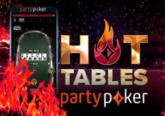 Hot Tables до 500 долларов от онлайн-оператора Partypoker