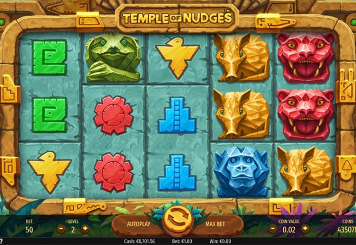 Игровое поле слота Temple of Nudges от NetEnt